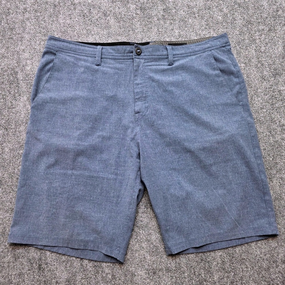 Volcom Surf & Turf Mens 40 Blue Heathered Hybrid Shorts 4-Way Stretch Chino Walk